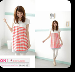 เสื้อคลุมท้องแขนสั้น  สีโอรสลายขวาง